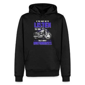 Moto moto - Sweat à capuche Premium bio Homme - noir - Devant - Nico (187cm)