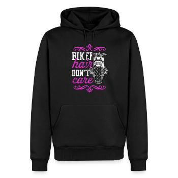 vélo moto - Sweat à capuche Premium bio Homme - noir - Devant - Nico (187cm)