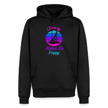 Cleaning Makes Me Happy - Maid Minded - Men’s Premium Organic Hoodie - black - Front - Nico (187cm)