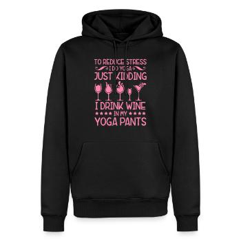 wein Rotwein yoga - Männer Premium Bio Hoodie - Schwarz - Vorne - Nico (187cm)