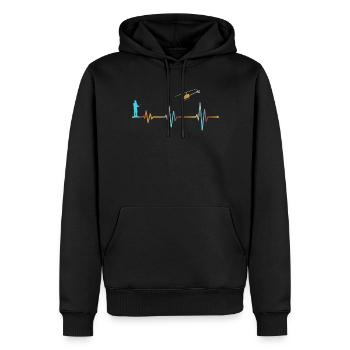 Herzschlag Heart Beat RC Hubschrauber Modell Heli - Männer Premium Bio Hoodie - Schwarz - Vorne - Nico (187cm)
