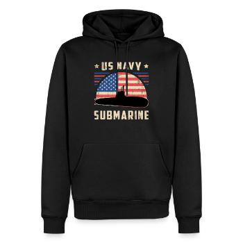 U Boot Boot US U-Boot Navy Marine Wasser Geschenk - Männer Premium Bio Hoodie - Schwarz - Vorne - Nico (187cm)