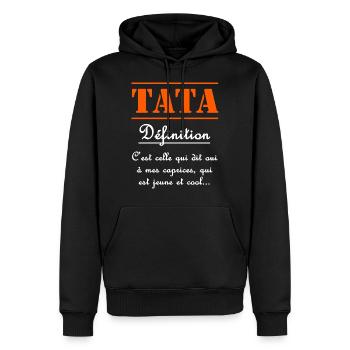 TATA DÉFINITION - Sweat à capuche Premium bio Homme - noir - Devant - Nico (187cm)