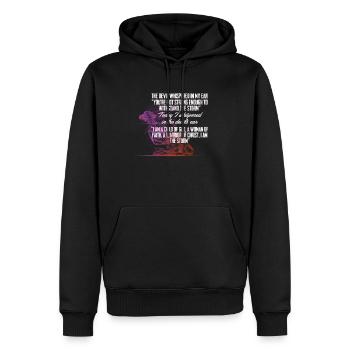 Kind Gottes - Frau des Glaubens - Krieger Christi - Männer Premium Bio Hoodie - Schwarz - Vorne - Nico (187cm)