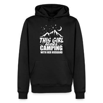 Dieses Mädchen liebt Camping mit seinem Ehemann - Männer Premium Bio Hoodie - Schwarz - Vorne - Nico (187cm)