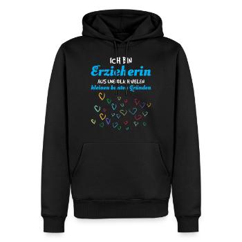 Erzieherin Herzen Geschenkidee - Männer Premium Bio Hoodie - Schwarz - Vorne - Nico (187cm)