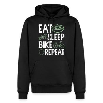 eat sleep bike repeat - Männer Premium Bio Hoodie - Schwarz - Vorne - Nico (187cm)