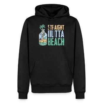 Straight Outta Beach Skelett Urlaub - Männer Premium Bio Hoodie - Schwarz - Vorne - Nico (187cm)