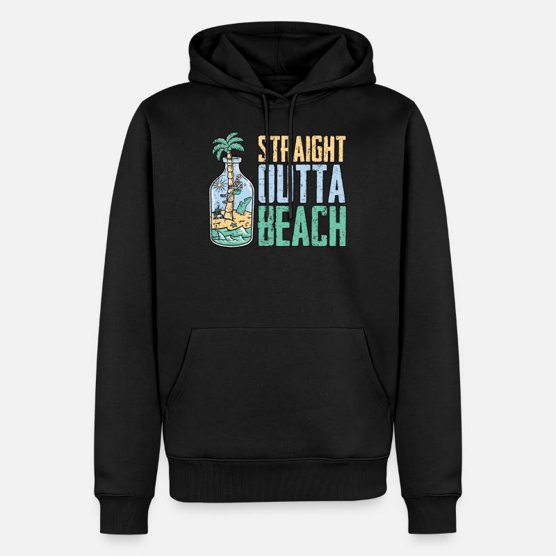 Vacances squelettiques de la plage de Straight Outta - Sweat à capuche Premium bio Homme - noir