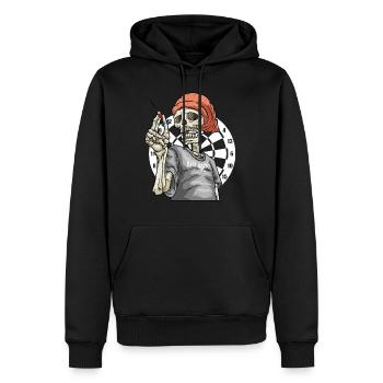 Darts Skelettspieler - Darts Teamoutfit Dartkostüm - Männer Premium Bio Hoodie - Schwarz - Vorne - Nico (187cm)