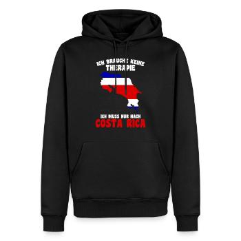 Ich muss nur nach Costa Rica - Männer Premium Bio Hoodie - Schwarz - Vorne - Nico (187cm)