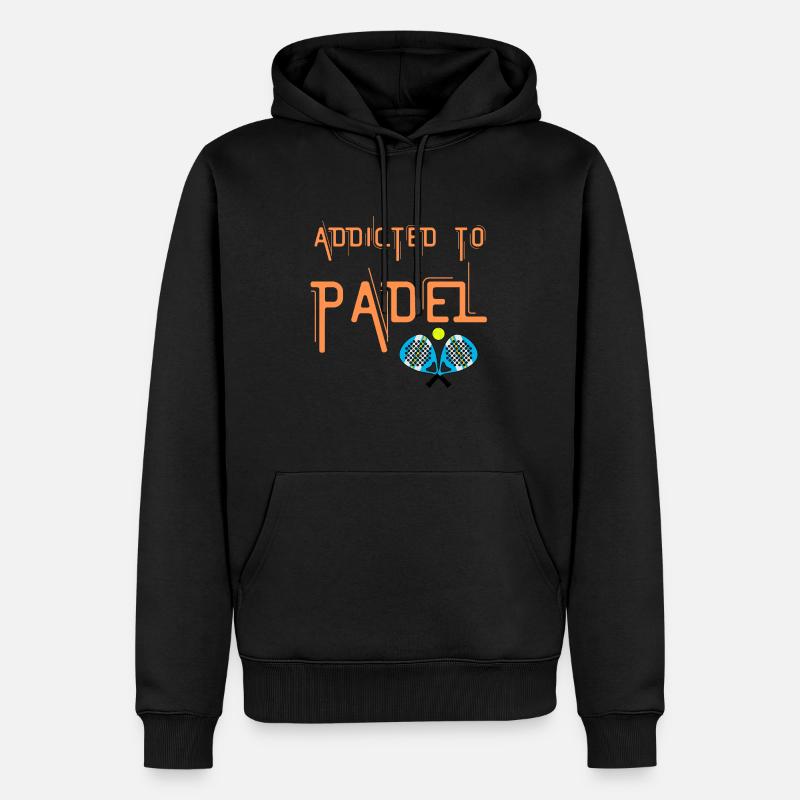 Toxicomane de Padel. J’adore jouer au Padel. - Sweat à capuche Premium bio Homme - noir
