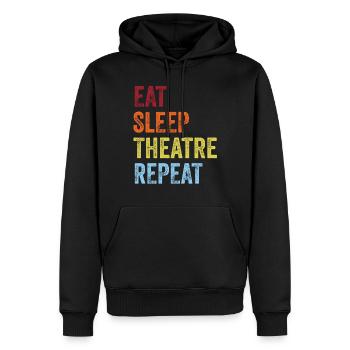 Théâtres Comédies musicales - Sweat à capuche Premium bio Homme - noir - Devant - Nico (187cm)