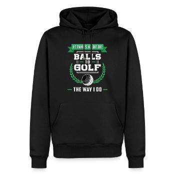 Golf Golfer Golfschläger Golfspieler Golfball - Männer Premium Bio Hoodie - Schwarz - Vorne - Nico (187cm)