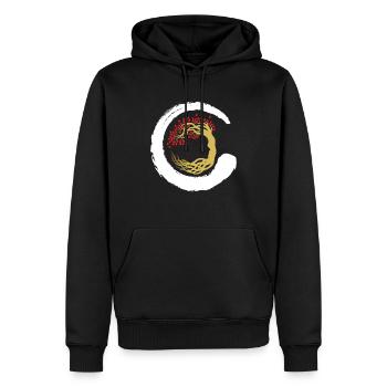 Baum Japan Asien Bambus Sonne Kanji Natur Buddha - Männer Premium Bio Hoodie - Schwarz - Vorne - Nico (187cm)