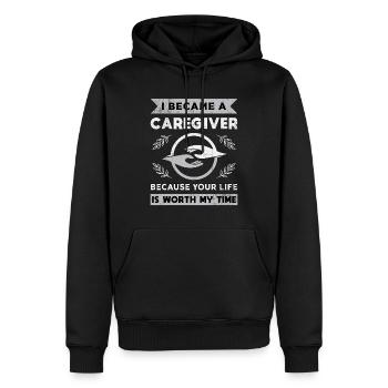 Soins aux personnes âgées Infirmiers infirmiers Hospital - Sweat à capuche Premium bio Homme - noir - Devant - Nico (187cm)