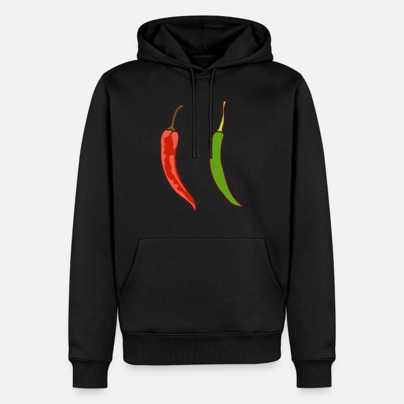 Spicy Chilli - Männer Premium Bio Hoodie - Schwarz