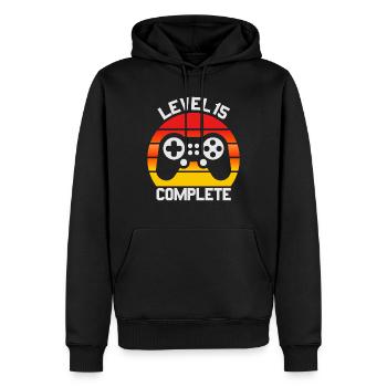 15. Geburtstag junge Geschenk, 15 Jahre alt Geburtstag - Männer Premium Bio Hoodie - Schwarz - Vorne - Nico (187cm)