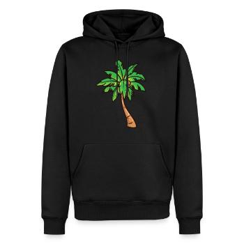 Palme - Männer Premium Bio Hoodie - Schwarz - Vorne - Nico (187cm)