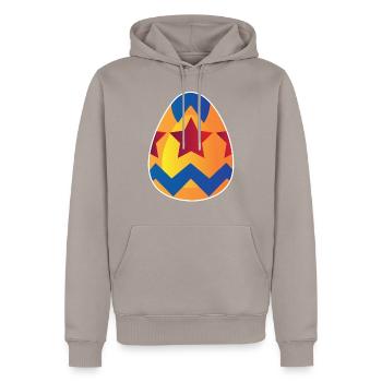 Œuf de Pâques - Sweat à capuche Premium bio Homme - taupe - Devant - Nico (187cm)