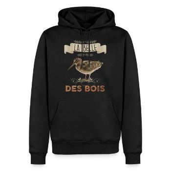 Bécasse la belle des bois - Sweat à capuche Premium bio Homme - noir - Devant - Nico (187cm)
