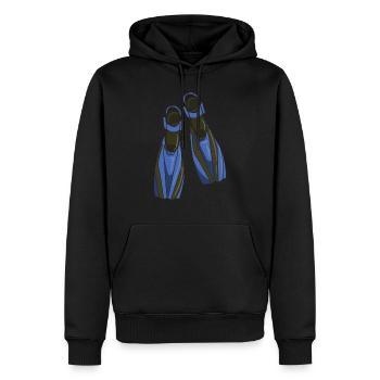Diving Fins - Sweat à capuche Premium bio Homme - noir - Devant - Nico (187cm)