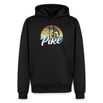 Angeln Hecht Raubfisch für Angler Retro Vintage - Männer Premium Bio Hoodie - Schwarz - Vorne - Nico (187cm)