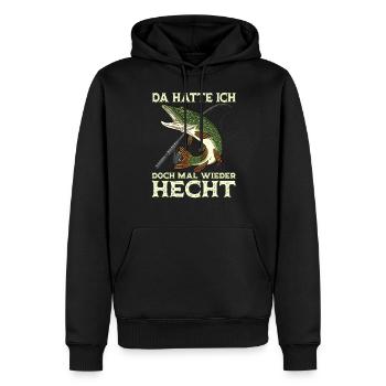 Angeln Hecht Raubfisch für Angler Spruch Geschenk - Männer Premium Bio Hoodie - Schwarz - Vorne - Nico (187cm)