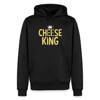 Fromage-roi fromage foodie homme-fromage amateur de fromage - Sweat à capuche Premium bio Homme - noir - Devant - Nico (187cm)