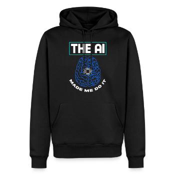 Die künstliche Intelligenz hat mich dazu gebracht, - Männer Premium Bio Hoodie - Schwarz - Vorne - Nico (187cm)