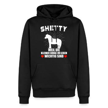 Shetlandpony Pferde Reiten Pony Geschenkidee - Männer Premium Bio Hoodie - Schwarz - Vorne - Nico (187cm)