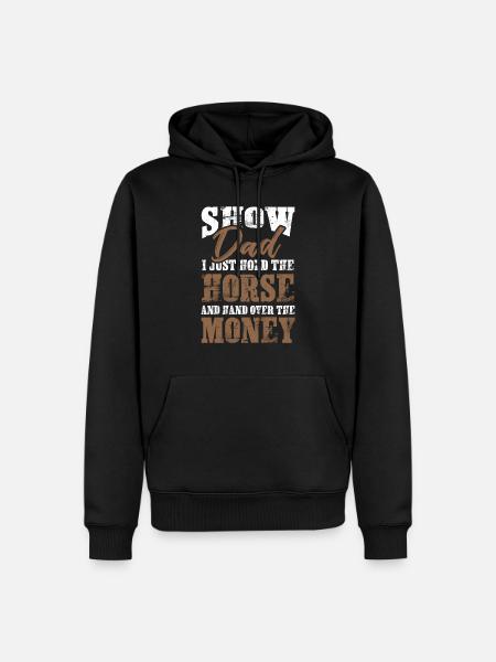 dad pferd papa - Männer Premium Bio Hoodie - Schwarz