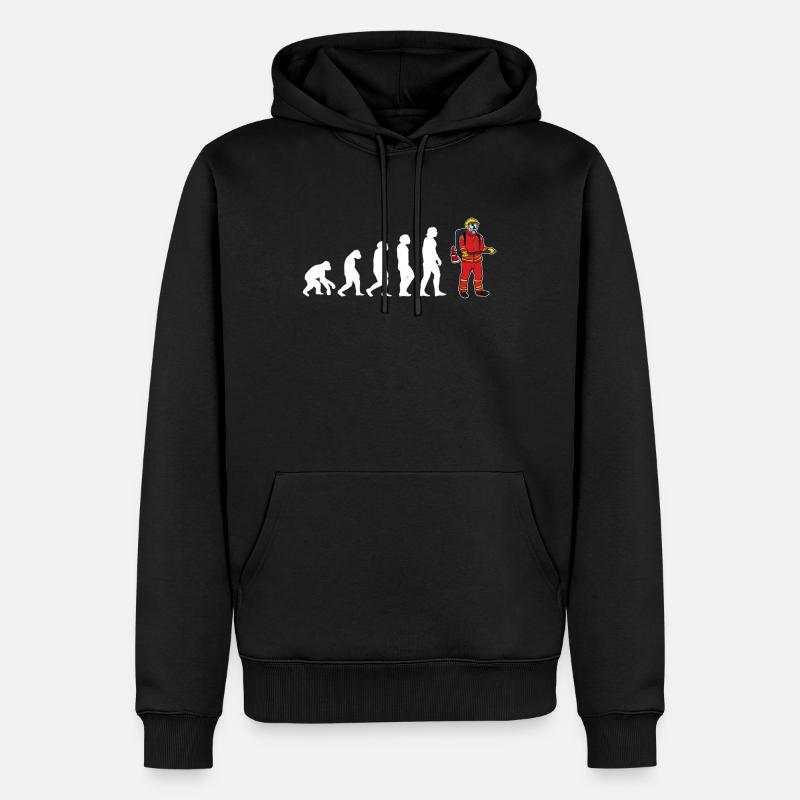 Evolution Feuerwehrmann Feuerwehr - Männer Premium Bio Hoodie - Schwarz