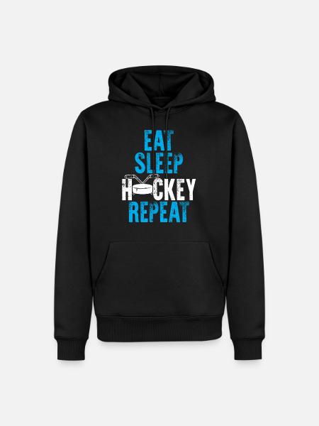 eat sleep hockey repeat - Men’s Premium Organic Hoodie - black
