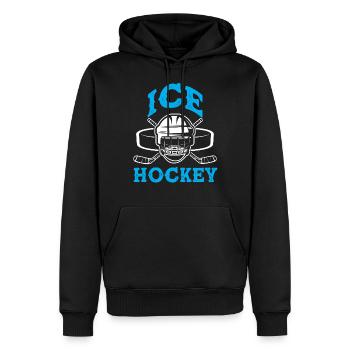 hockey sur glace ice hockey - Sweat à capuche Premium bio Homme - noir - Devant - Nico (187cm)