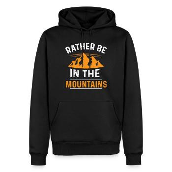 mountains spruch - Sweat à capuche Premium bio Homme - noir - Devant - Nico (187cm)