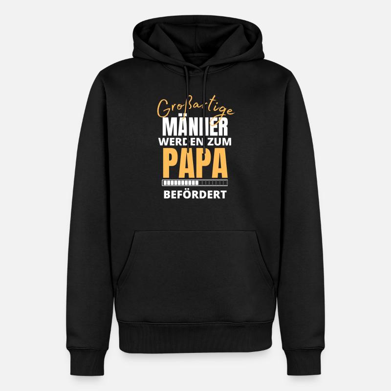 Werdender Papa Spruch Geschenk - Männer Premium Bio Hoodie - Schwarz
