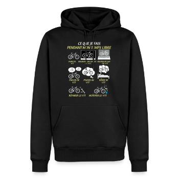 VTT - Sweat à capuche Premium bio Homme - noir - Devant - Nico (187cm)