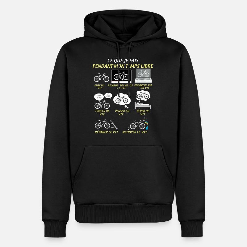 VTT - Sweat à capuche Premium bio Homme - noir