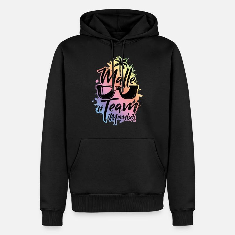 Malle Team - Männer Premium Bio Hoodie - Schwarz