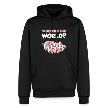 mädchenpower frauen - Männer Premium Bio Hoodie - Schwarz - Vorne - Nico (187cm)