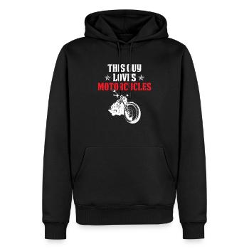 motorbike love - Men’s Premium Organic Hoodie - black - Front - Nico (187cm)