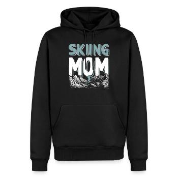 mama mom ski - Männer Premium Bio Hoodie - Schwarz - Vorne - Nico (187cm)
