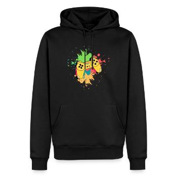Game Gamer Spiele Controller Farbe - Männer Premium Bio Hoodie - Schwarz - Vorne - Nico (187cm)