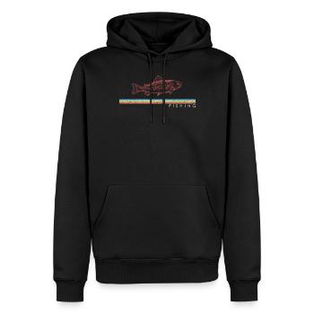 Angeln Retro Forelle Trout Fishing Vintage Angler - Men’s Premium Organic Hoodie - black - Front - Nico (187cm)