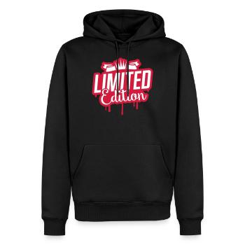 Limited Edition - Sweat à capuche Premium bio Homme - noir - Devant - Nico (187cm)