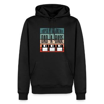 Ich halte alle meine Papa Witze in einem Vater eine Basis - Männer Premium Bio Hoodie - Schwarz - Vorne - Nico (187cm)