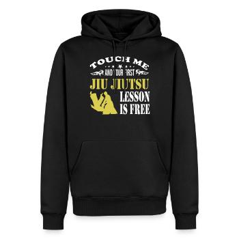 Jiu Jitsu - Sweat à capuche Premium bio Homme - noir - Devant - Nico (187cm)