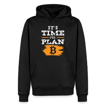 bitcoin plan - Sweat à capuche Premium bio Homme - noir - Devant - Nico (187cm)