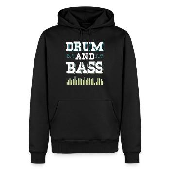 drum and bass spruch - Männer Premium Bio Hoodie - Schwarz - Vorne - Nico (187cm)